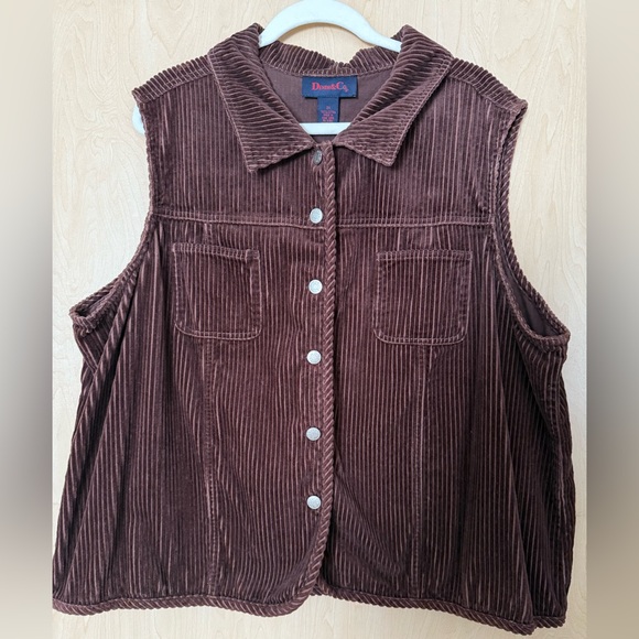 Denim&Co Jackets & Blazers - Denim&Co Brown Corduroy Vest